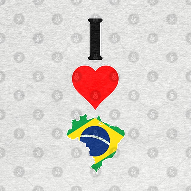 I Love Brazil Vertical I Heart Country Flag Map by Sports Stars ⭐⭐⭐⭐⭐